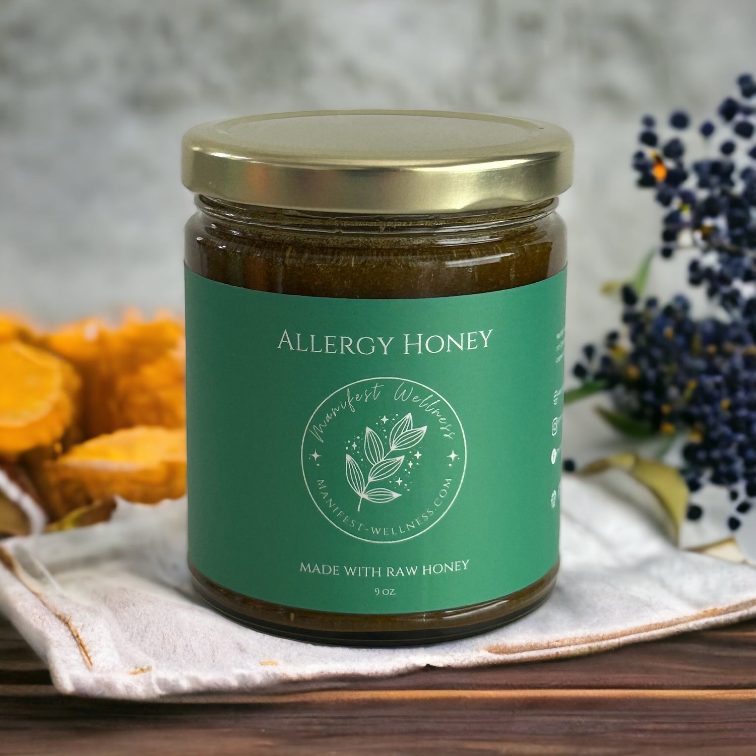 Allergy Support Herbal Honey Electuary with Turmeric, Elderberries, Nettles and Raw Honey