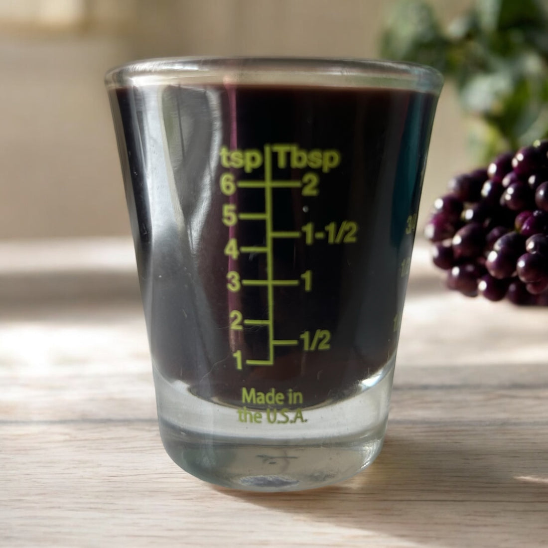 Manifest Wellness Shot Glass with Measurments