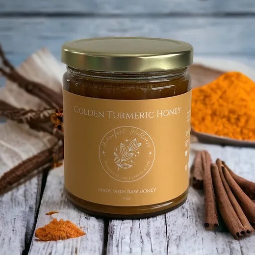 Golden Herbal Honey Electuary with Organic Turmeric, Elderberries and Spices