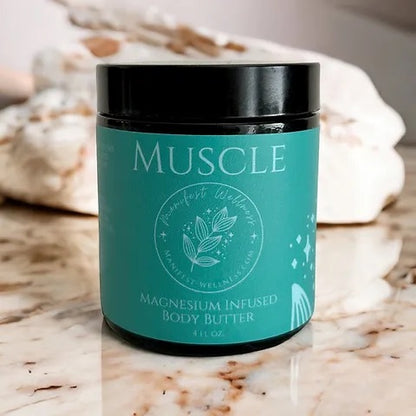 Magnesium Muscle Body Butter Organic Butters &amp; Soothing Oils made with Zechstein Magnesium