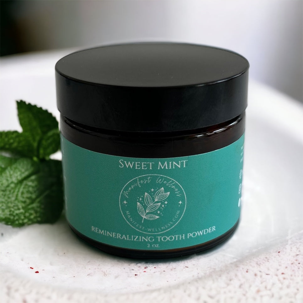 Sweet Mint Remineralizing Tooth Powder with Organic Ingredients